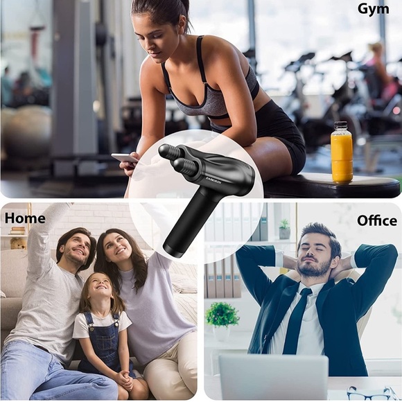 Massage Gun, Double-Head Massage Gun Deep Tissue 4 Speeds Percussion Massage - Picture 5 of 7